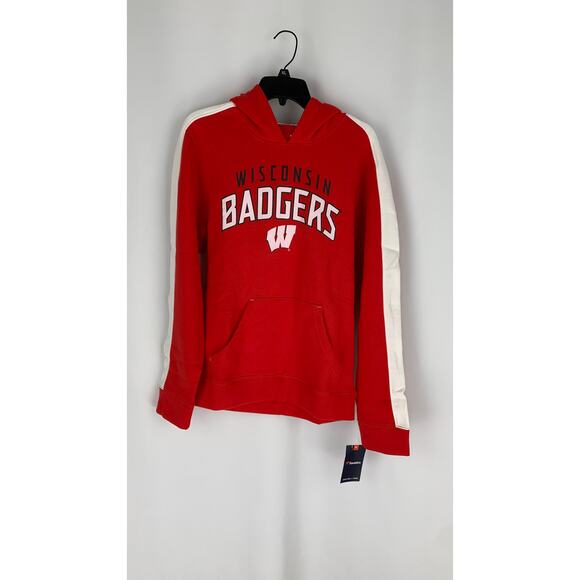 Fanatics Wisconsin Badgers Mens Gametime Pullover Hoodie Size Small Red Flawed - Picture 1 of 12